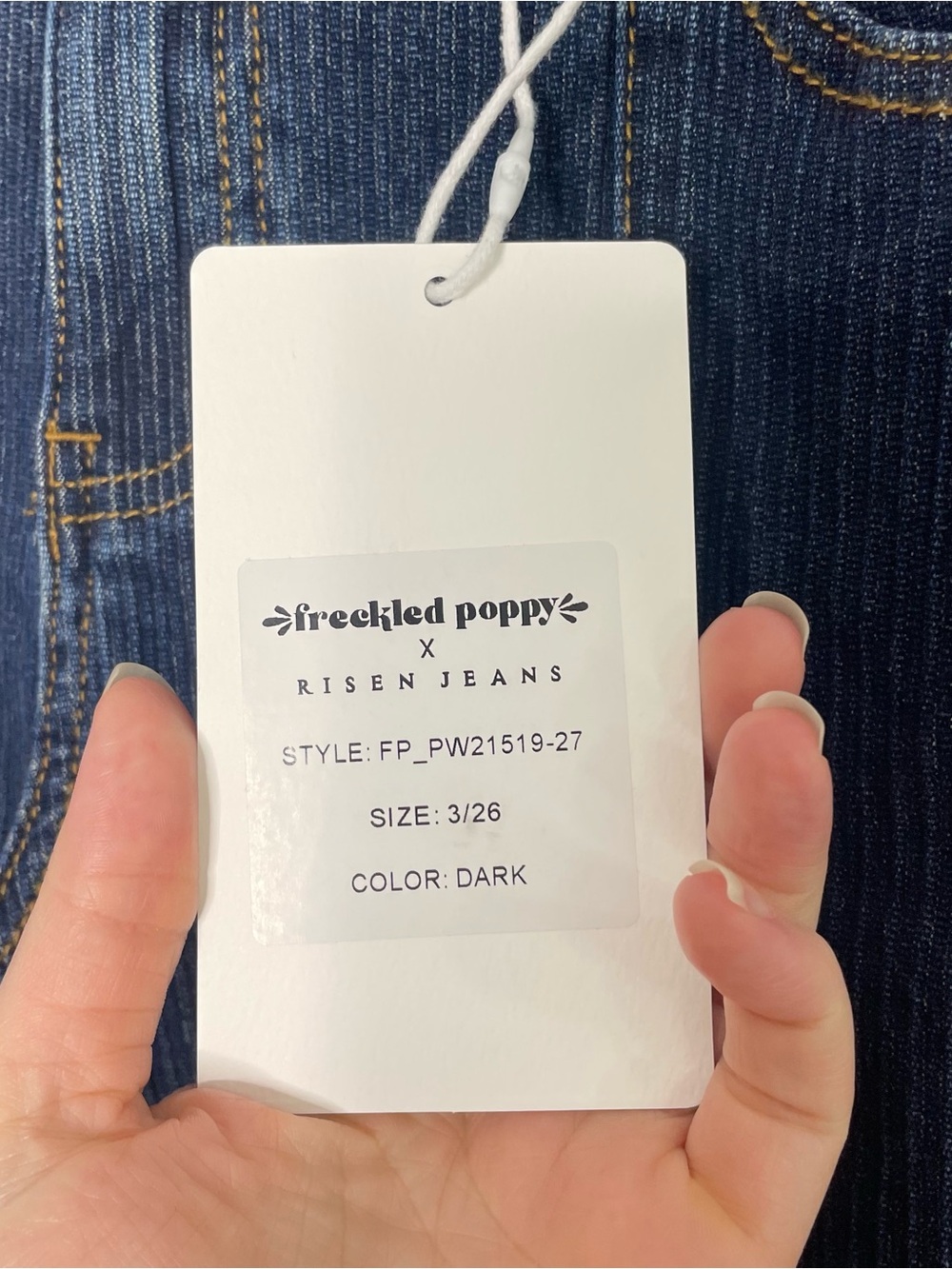 Risen x Freckled Poppy Lane Mid Rise Wide Leg Jeans Size 26 NEW - Picture 9 of 14